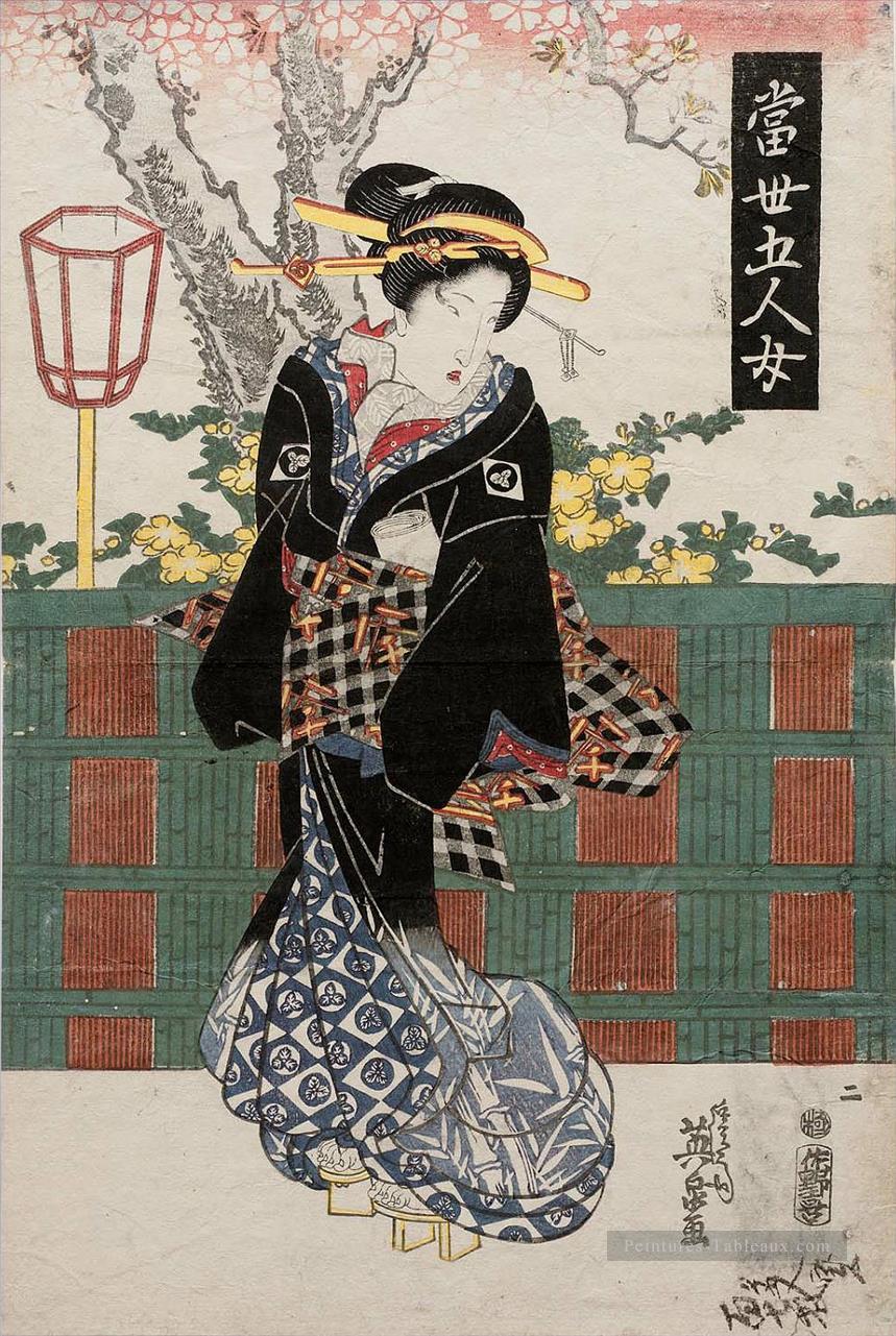 n ° 2 de la série des versions modernes des cinq femmes t SEI Gonin Onna 1835 Keisai Ukiyoye Peintures à l'huile